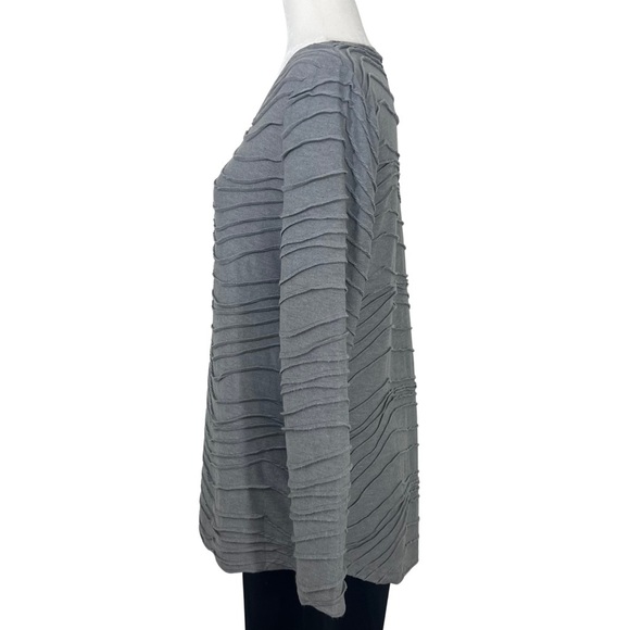Chico’s Solid Textured Top Long Sleeve Gray M Medium 570247582 - Picture 11 of 13